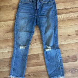 High-Rise Distressed Blue Women's Jeans